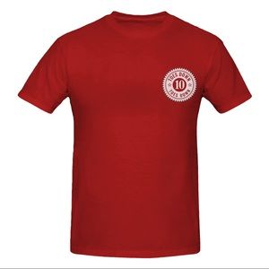 Mens Ten Toes Down Casual Logo T-Shirt (Red/White)